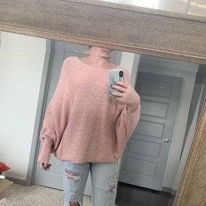 Pink low sleeve sweater